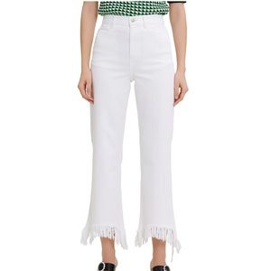 Maje White Fringe Pants